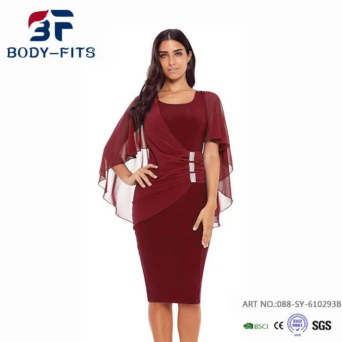 Red Womens Dresses With Sleeves